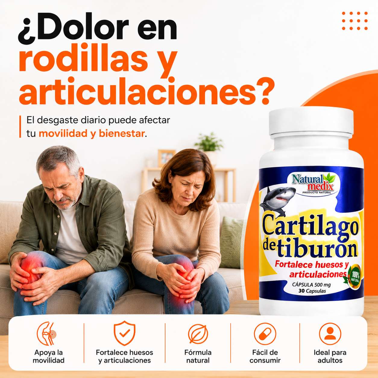 Cartílago de tiburón 500 mg. - Original.