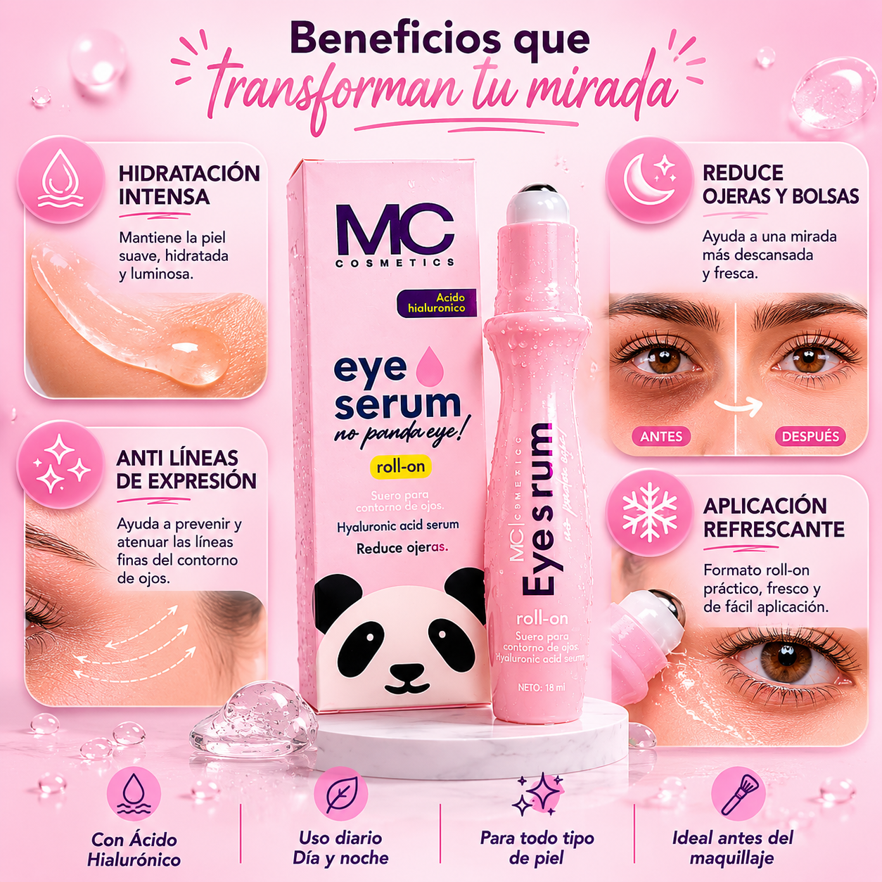 Sérum roll-on - Anti-Edad & Anti-Ojeras.
