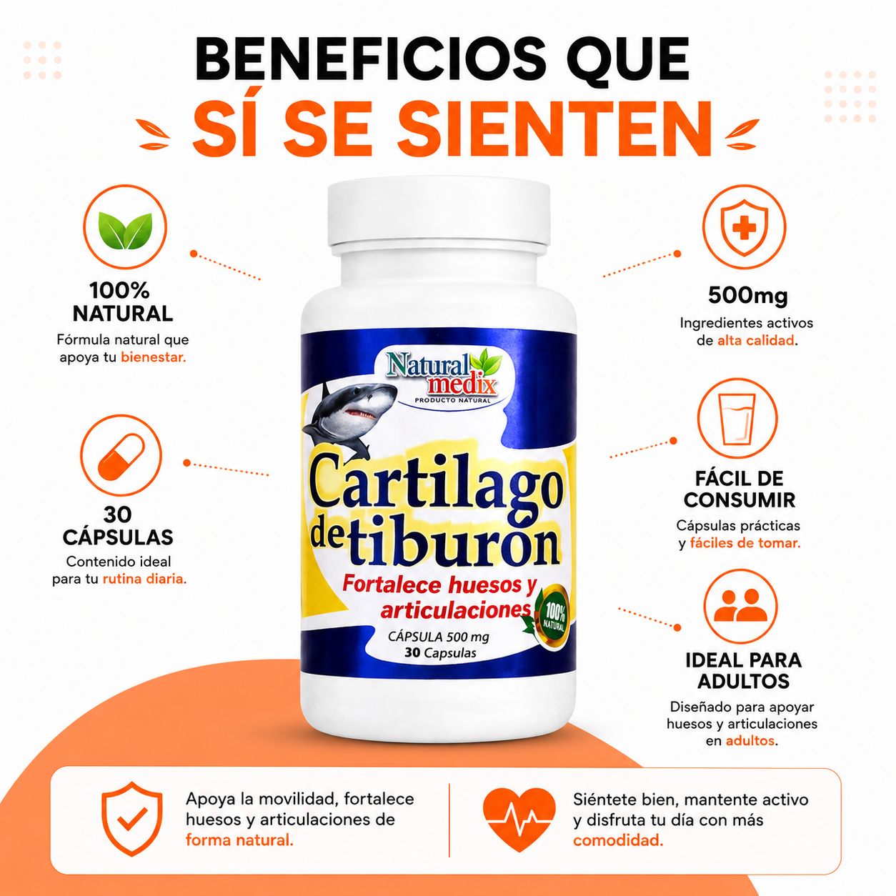 Cartílago de tiburón 500 mg. - Original.